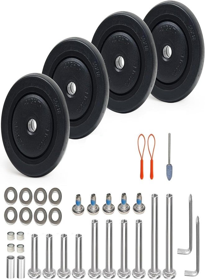 ASUNTOM Luggage Suitcase Wheels Replacement Kit, 4 Pieces, 2 inch/50mm TPE Bearing Wheels, Lightweight, Smooth Inline Casters and Spinners for Suitcases, Trolley Bags - Image 1